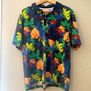 Large Original Use floral/tropical polo. Very lightly worn. True to size.